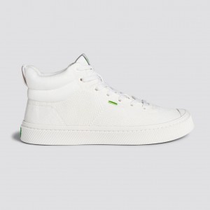 Men Cariuma High Top Bamboo Weave Knit Vegan IBI HIGH Off White | 438951-DUI