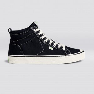 Men Cariuma High Top Canvas Vegan OCA HIGH Stripe Black | 173526-DBQ