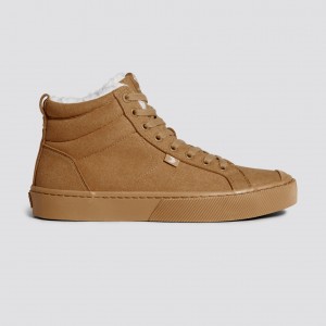 Men Cariuma High Top Suede Vegan OCA HIGH All Camel | 341762-CPG