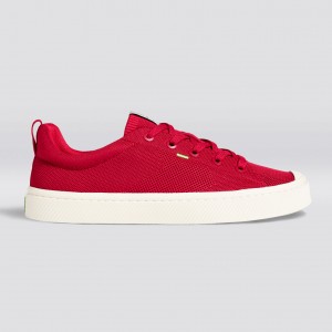 Men Cariuma Low Top Bamboo Weave Knit Vegan IBI Raw Red | 830762-XEF