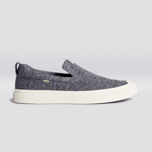 Men Cariuma Low Top Bamboo Weave Knit Vegan IBI Slip-On Stone Grey | 478562-MYW