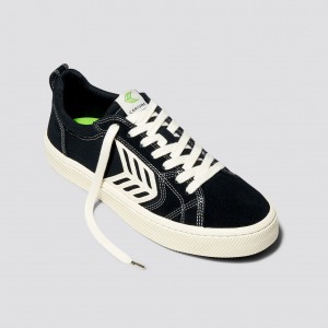 Men Cariuma Low Top Canvas CATIBA PRO Black Contrast / Ivory | 839021-FAH