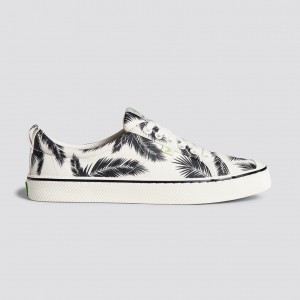 Men Cariuma Low Top Canvas Vegan OCA LOW Off-White Palm Trees | 302874-QTK