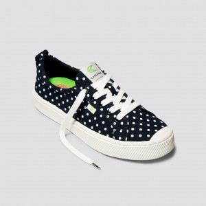 Men Cariuma Low Top Canvas Vegan OCA LOW Black Polka Dots | 572146-HKT