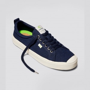 Men Cariuma Low Top Canvas Vegan OCA LOW Blue | 356982-DJH