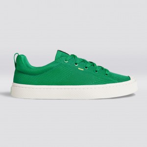 Women Cariuma Low Top Bamboo Weave Knit Vegan IBI Green | 548107-ZTH