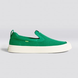 Women Cariuma Low Top Bamboo Weave Knit Vegan IBI Slip-On Green | 901245-JIM