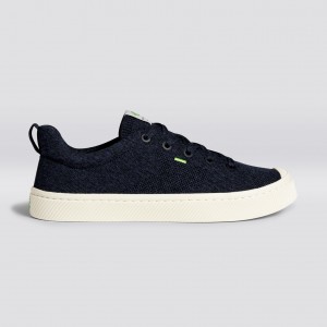 Women Cariuma Low Top Bamboo Weave Knit Vegan IBI Stone Navy | 475036-HWB