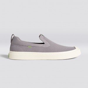 Women Cariuma Low Top Bamboo Weave Knit Vegan IBI Slip-On Light Grey | 741629-TSP