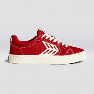 Women Cariuma Low Top Canvas Skate Vegan CATIBA PRO Red Contrast / Ivory | 703916-XUP