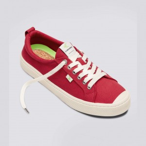 Women Cariuma Low Top Canvas Vegan OCA LOW Red | 751268-ICB