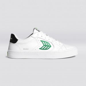 Women Cariuma Low Top Leather Vegan OCA LOW White / Green | 793054-HIY