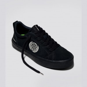 Women Cariuma Low Top Suede CATIBA PRO Black | 407681-HRJ