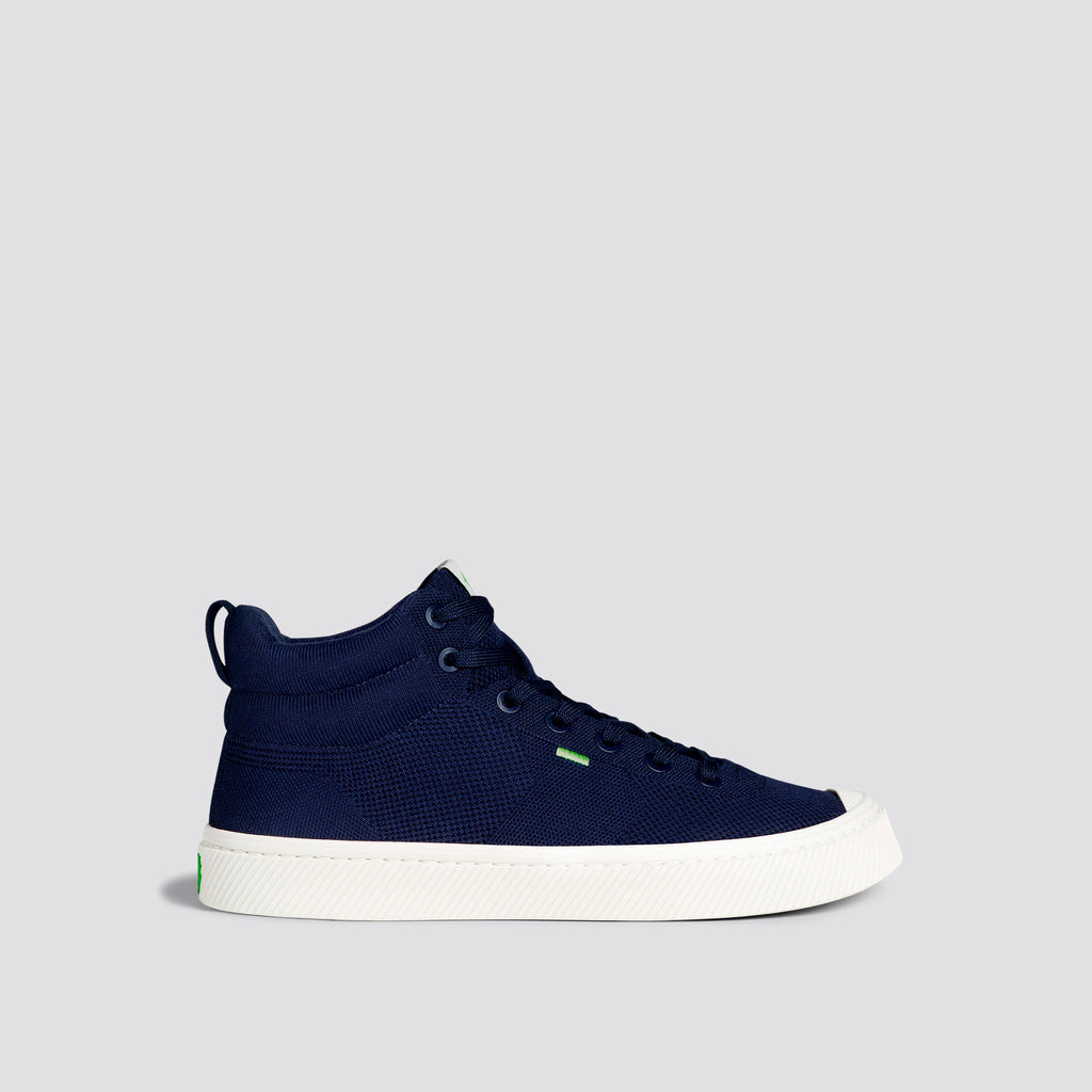 Men Cariuma High Top Bamboo Weave Knit Vegan IBI HIGH Navy | 479613-PBO