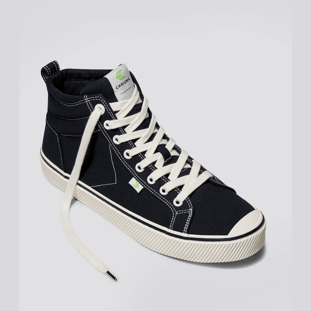 Men Cariuma High Top Canvas Vegan OCA HIGH Stripe Black | 173526-DBQ