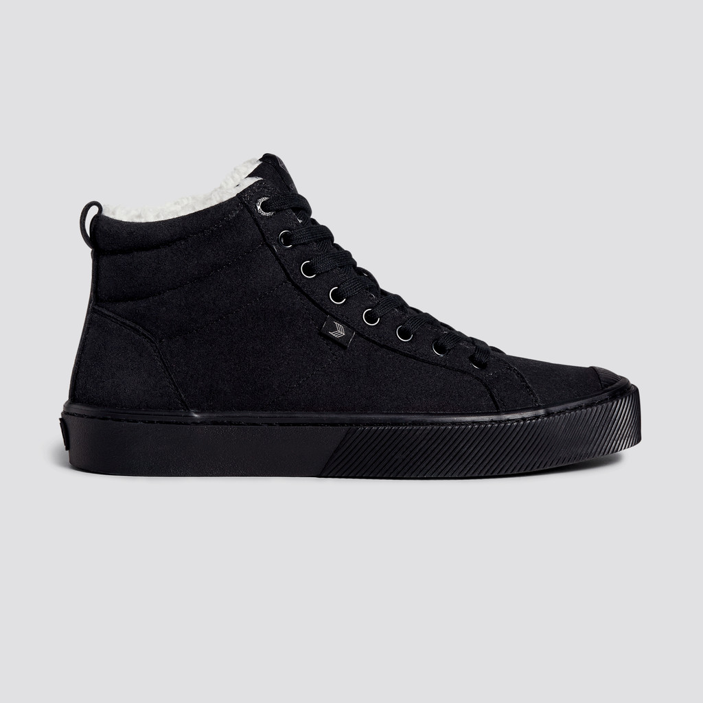 Men Cariuma High Top Suede Vegan OCA HIGH All Black | 052916-YJZ