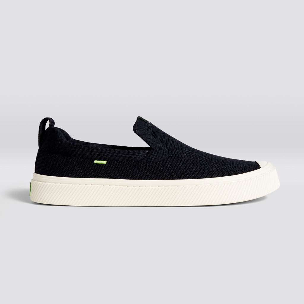 Men Cariuma Low Top Bamboo Weave Knit Vegan IBI Slip-On Black | 724108-VAS