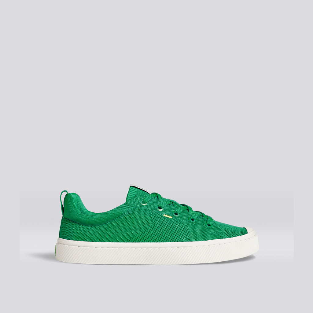 Men Cariuma Low Top Bamboo Weave Knit Vegan IBI Green | 591768-OXD