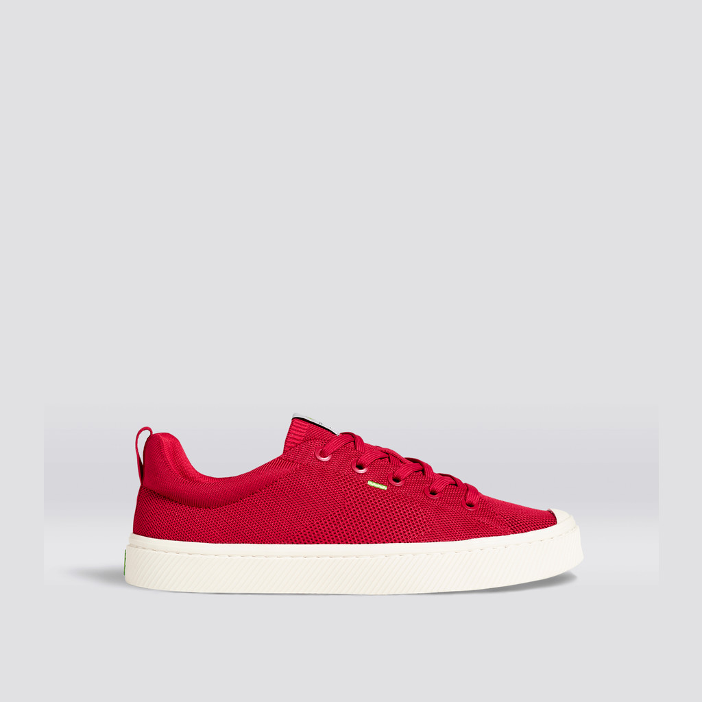 Men Cariuma Low Top Bamboo Weave Knit Vegan IBI Raw Red | 830762-XEF