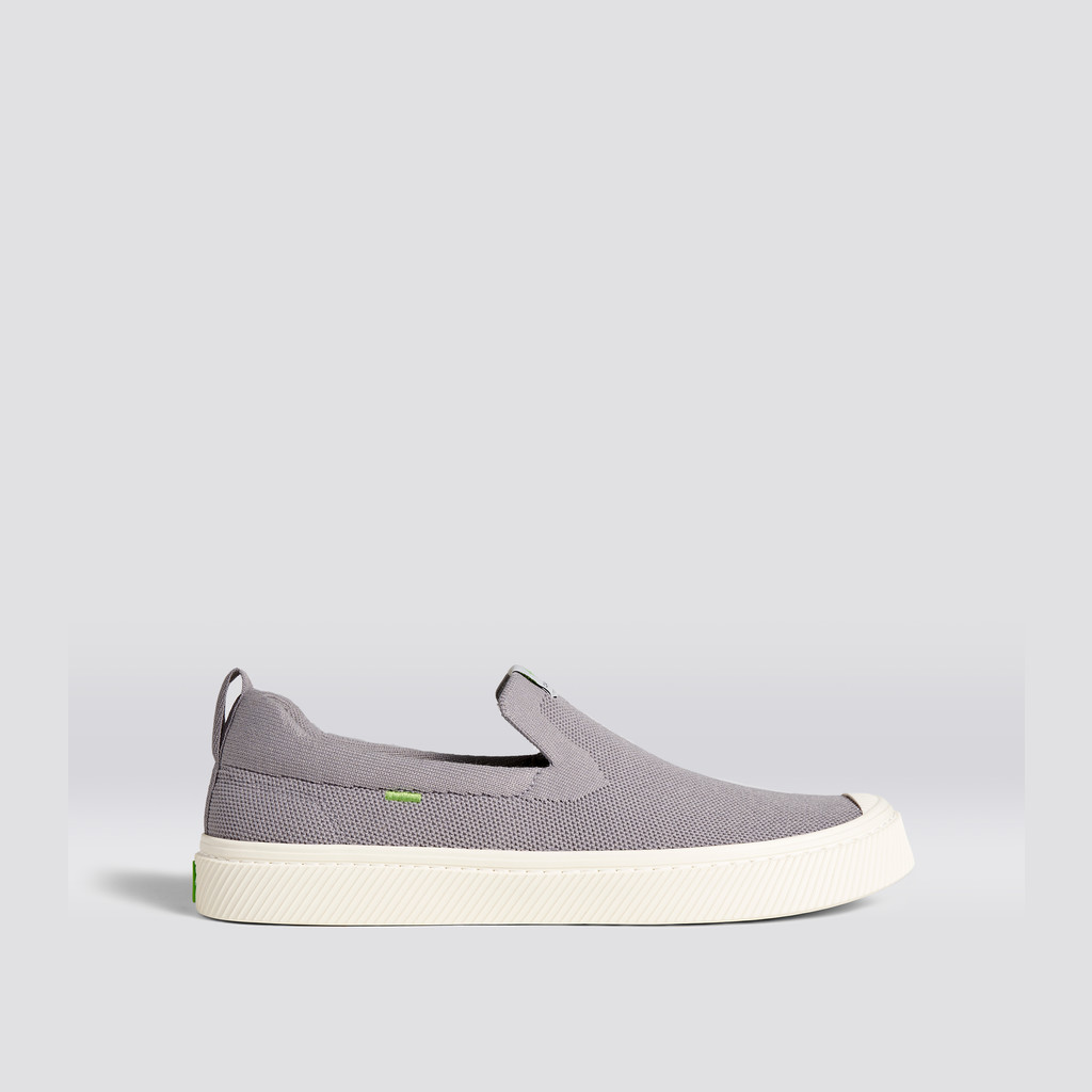 Men Cariuma Low Top Bamboo Weave Knit Vegan IBI Slip-On Light Grey | 769312-YIL