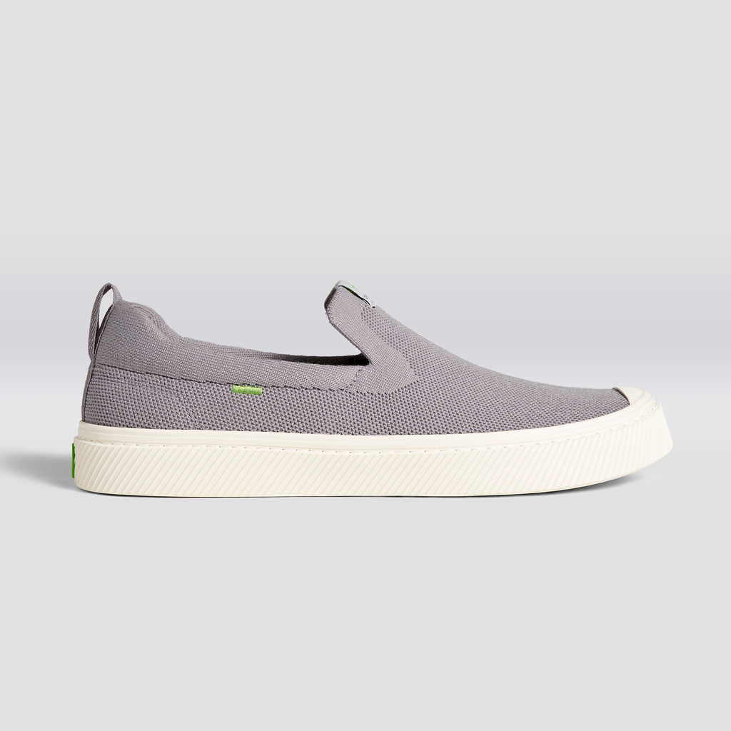 Men Cariuma Low Top Bamboo Weave Knit Vegan IBI Slip-On Light Grey | 769312-YIL