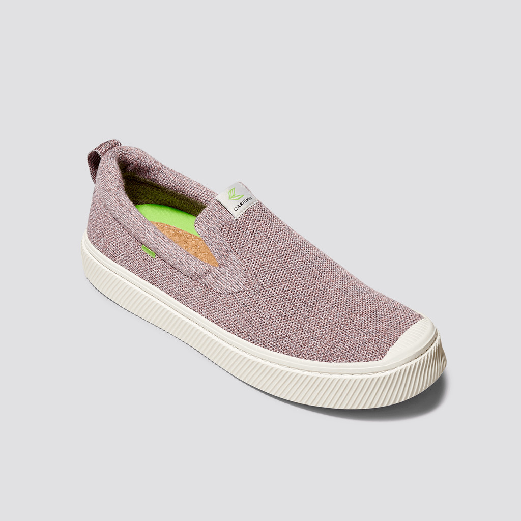 Men Cariuma Low Top Bamboo Weave Knit Vegan IBI Slip-On Stone Blush | 937148-HVZ