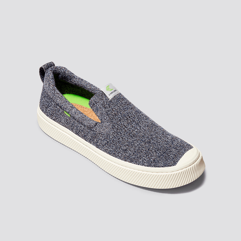 Men Cariuma Low Top Bamboo Weave Knit Vegan IBI Slip-On Stone Grey | 478562-MYW