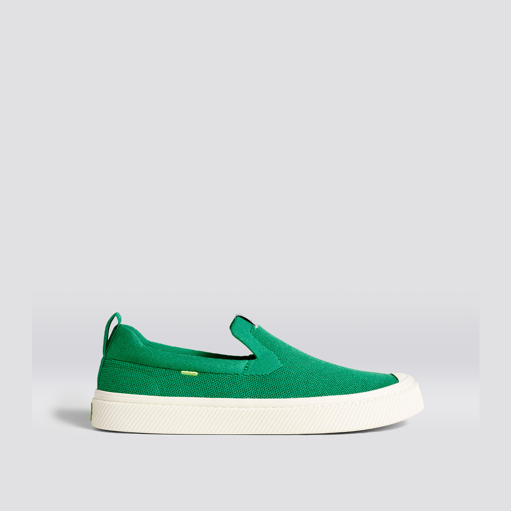 Men Cariuma Low Top Bamboo Weave Knit Vegan IBI Slip-On Green | 496370-DKA