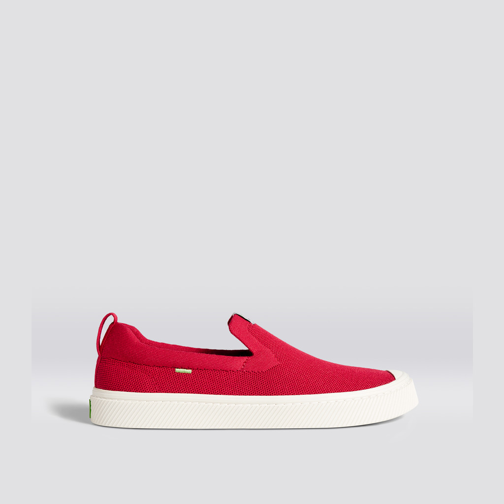 Men Cariuma Low Top Bamboo Weave Knit Vegan IBI Slip-On Raw Red | 436082-PEA