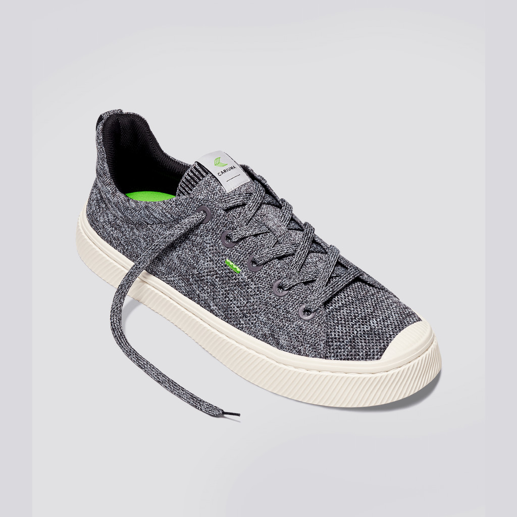 Men Cariuma Low Top Bamboo Weave Knit Vegan IBI Stone Grey | 309674-YKI