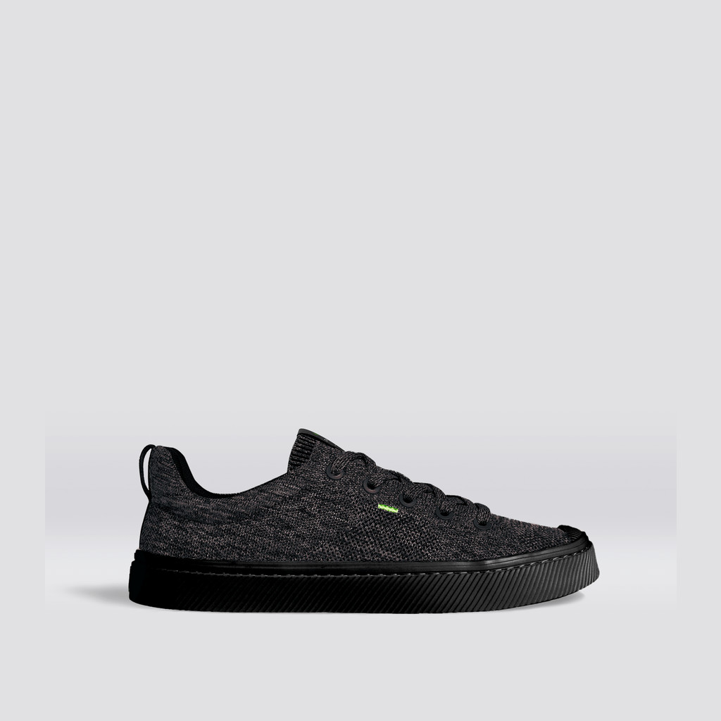 Men Cariuma Low Top Bamboo Weave Knit Vegan IBI Stone Black | 526094-JHL