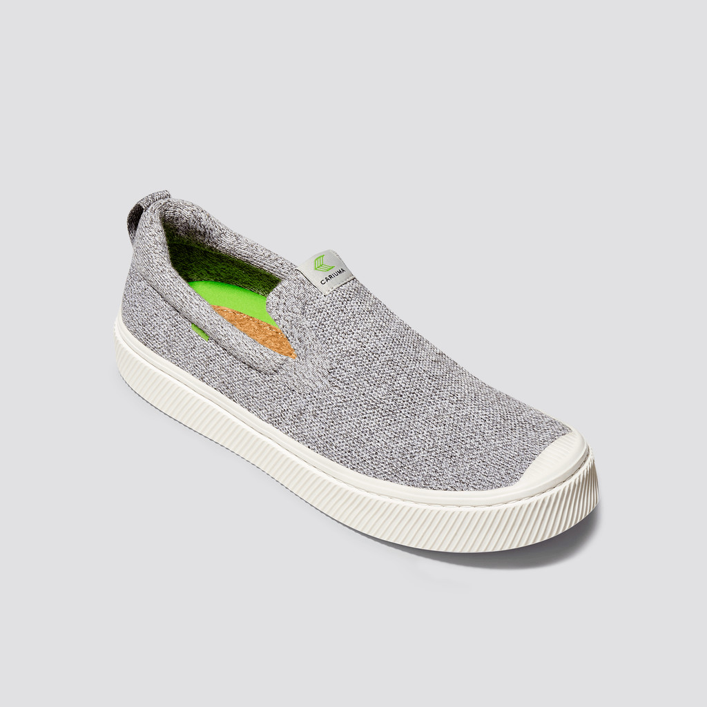 Men Cariuma Low Top Bamboo Weave Knit Vegan IBI Slip-On Stone Light Grey | 734928-PTU