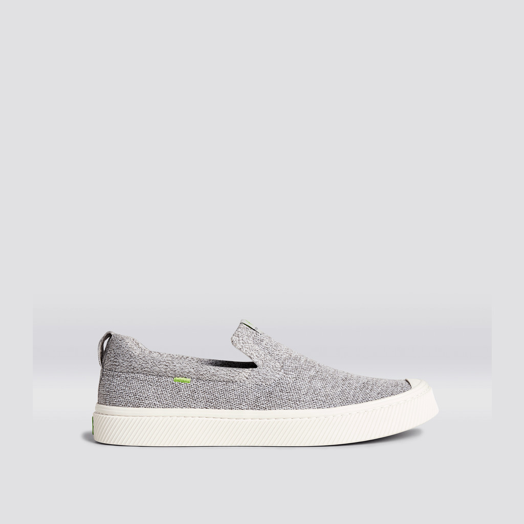 Men Cariuma Low Top Bamboo Weave Knit Vegan IBI Slip-On Stone Light Grey | 734928-PTU