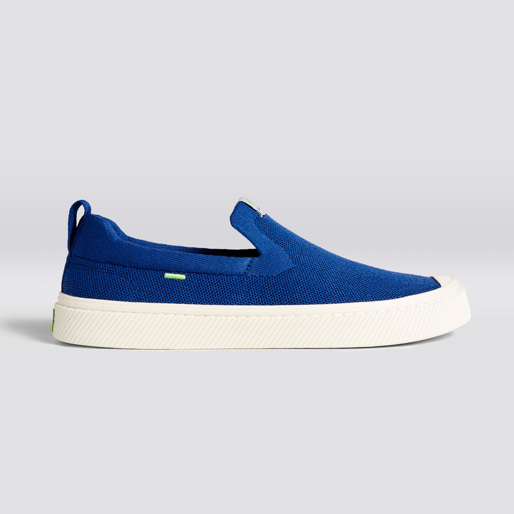 Men Cariuma Low Top Bamboo Weave Knit Vegan IBI Slip-On Mineral Blue | 547319-TZD