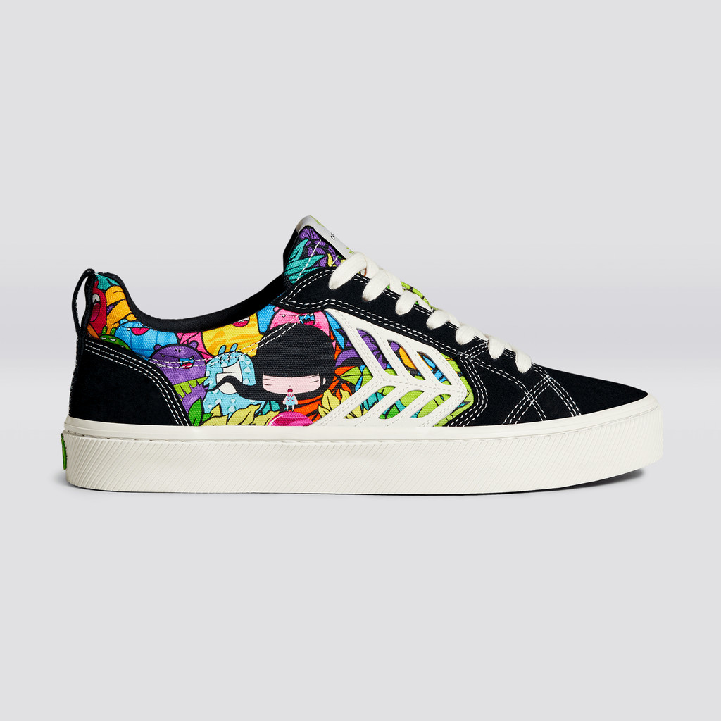 Men Cariuma Low Top Canvas CATIBA PRO CATIBA Pro Black Toz Print | 372508-QUH