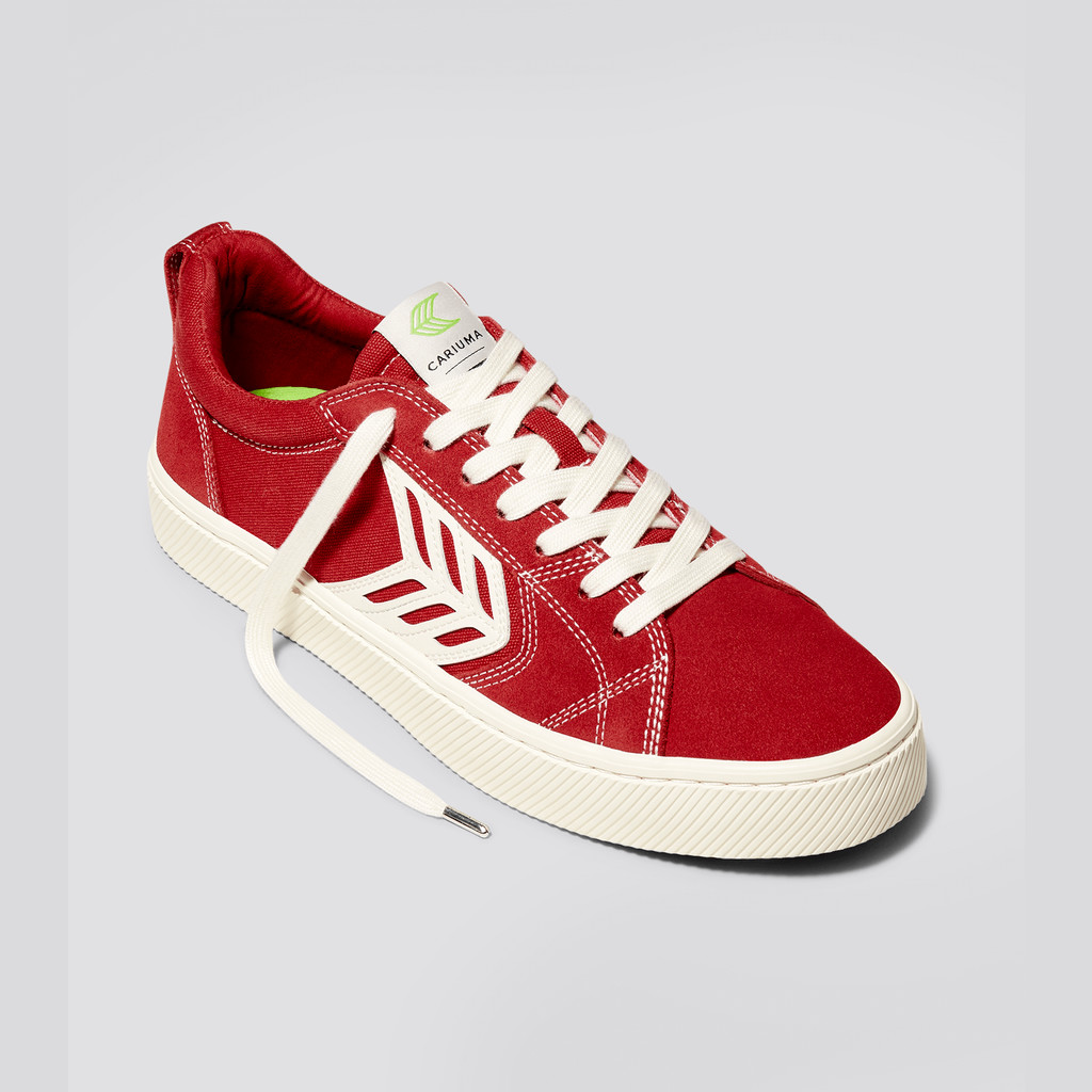 Men Cariuma Low Top Canvas Vegan CATIBA PRO Red Contrast / Ivory | 697043-OMS