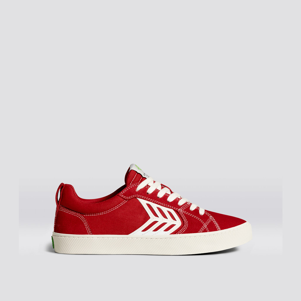 Men Cariuma Low Top Canvas Vegan CATIBA PRO Red Contrast / Ivory | 697043-OMS