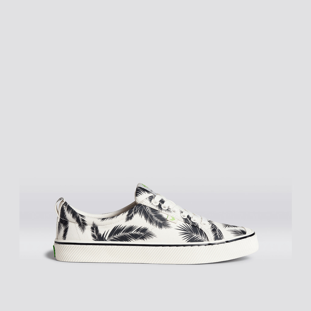 Men Cariuma Low Top Canvas Vegan OCA LOW Off-White Palm Trees | 302874-QTK