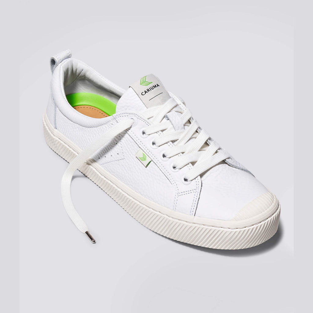 Men Cariuma Low Top Premium Leather OCA LOW White | 583624-YVP