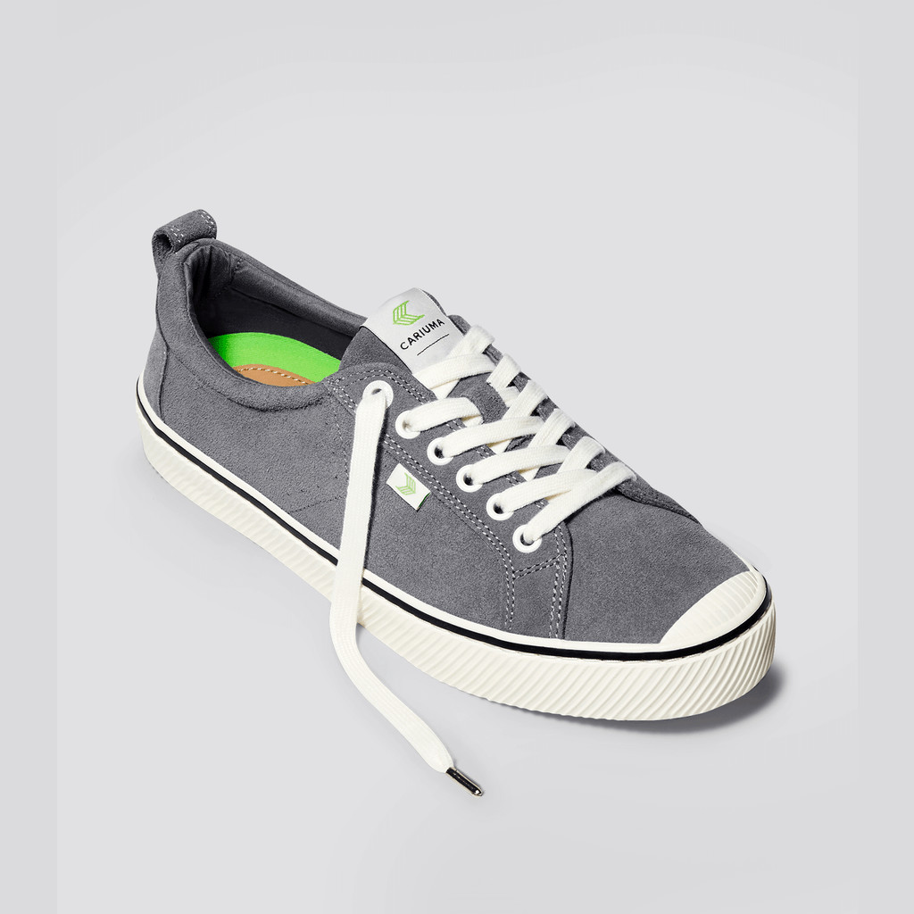 Men Cariuma Low Top Suede OCA LOW Stripe Charcoal Grey | 376251-JGU