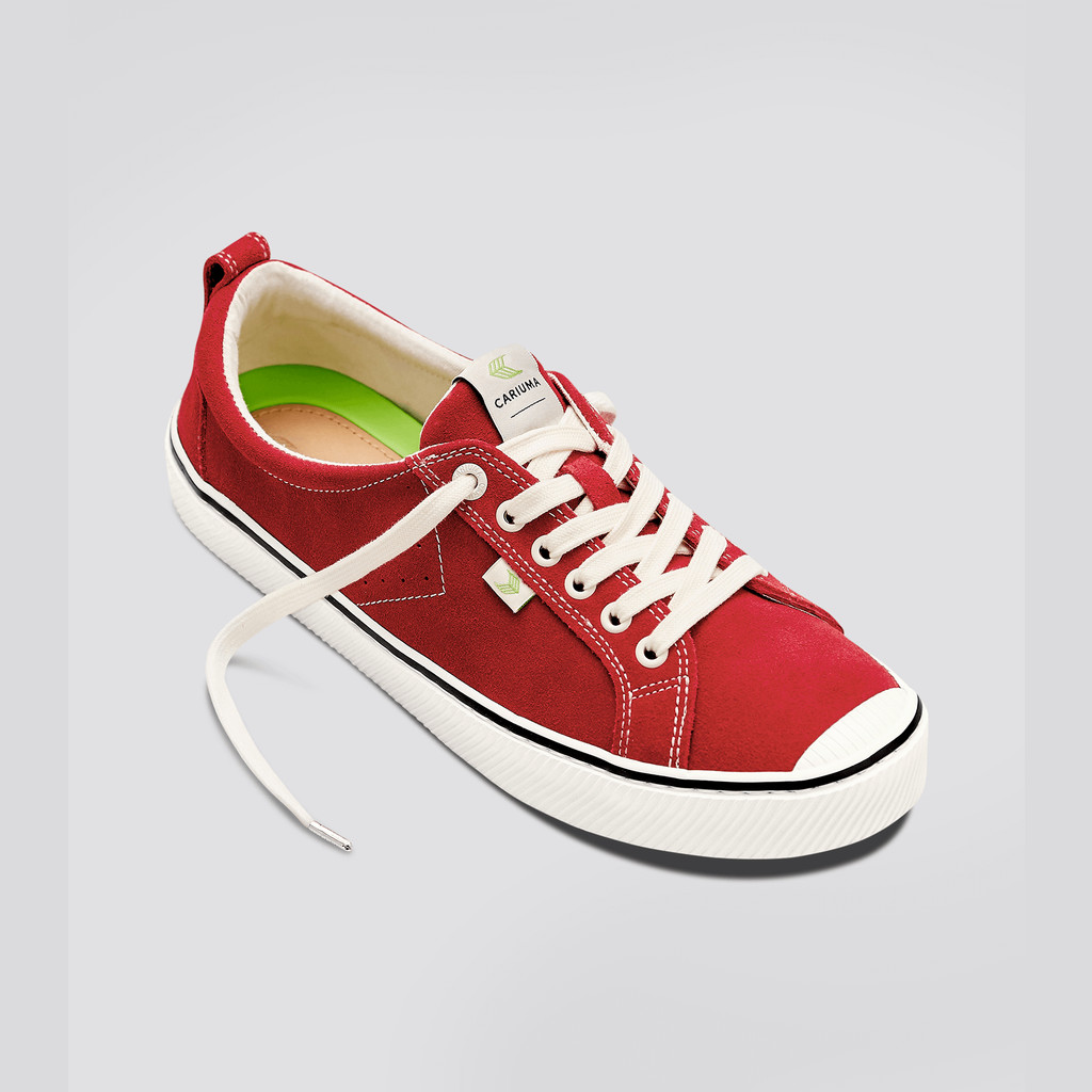 Men Cariuma Low Top Suede OCA LOW Stripe Samba Red / Contrast Thread | 857329-WXP