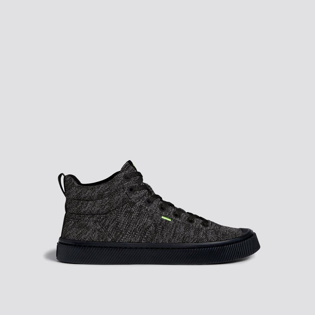 Women Cariuma High Top Bamboo Weave Knit Vegan IBI HIGH Stone Black | 298463-MZU