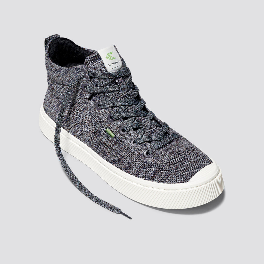 Women Cariuma High Top Bamboo Weave Knit Vegan IBI HIGH Stone Grey | 123094-IOR