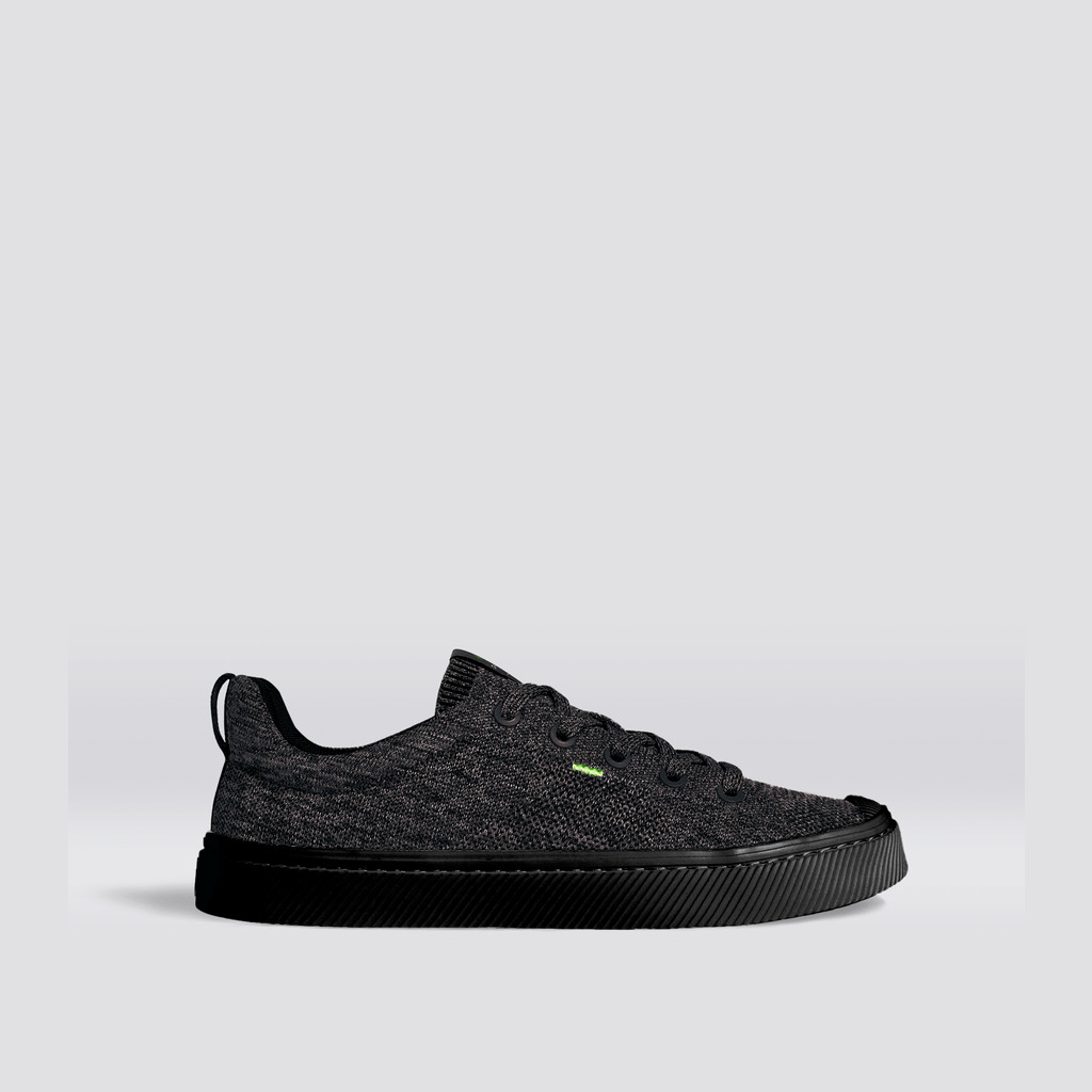 Women Cariuma Low Top Bamboo Weave Knit Vegan IBI Stone Black | 053197-MUA