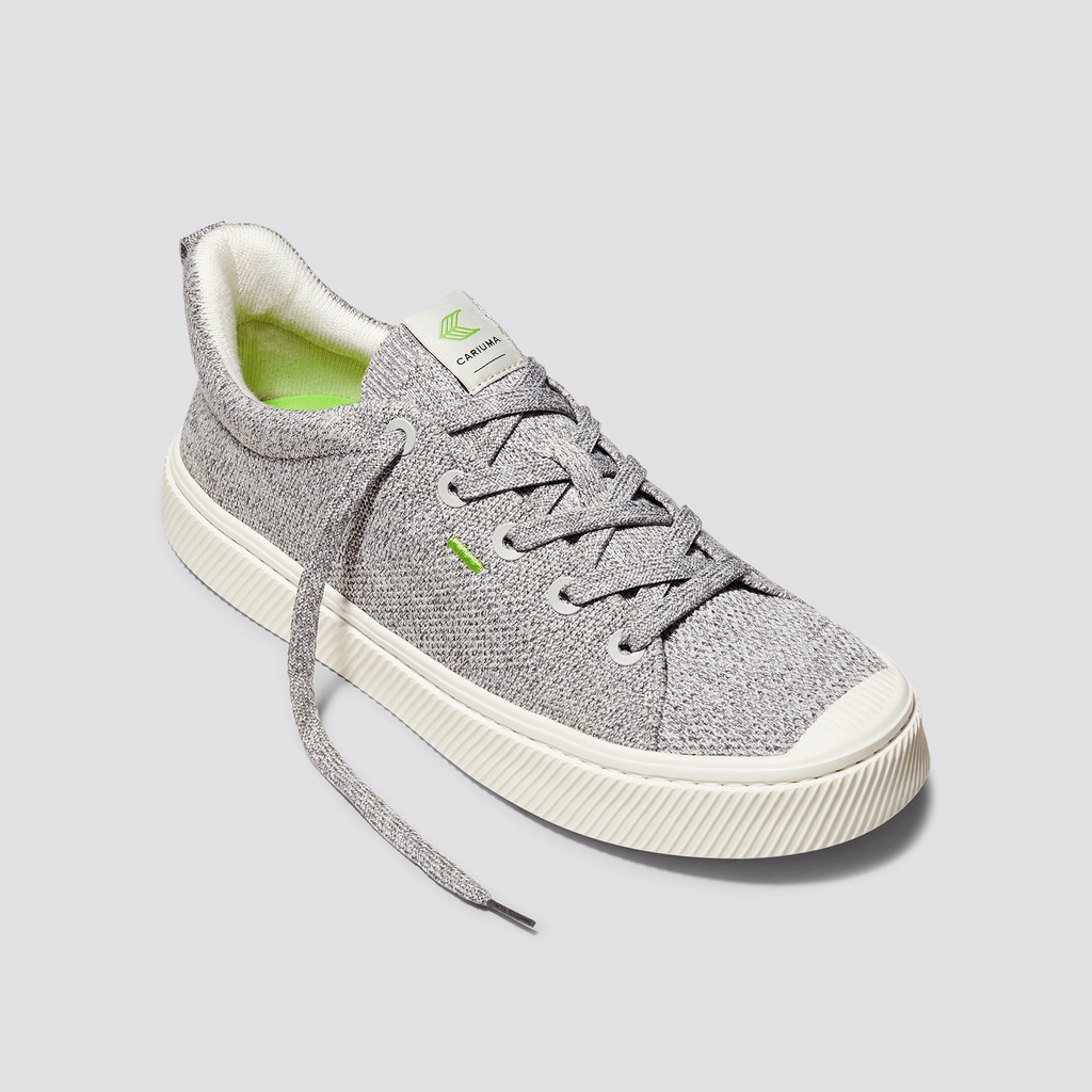 Women Cariuma Low Top Bamboo Weave Knit Vegan IBI Stone Light Grey | 430765-CVN