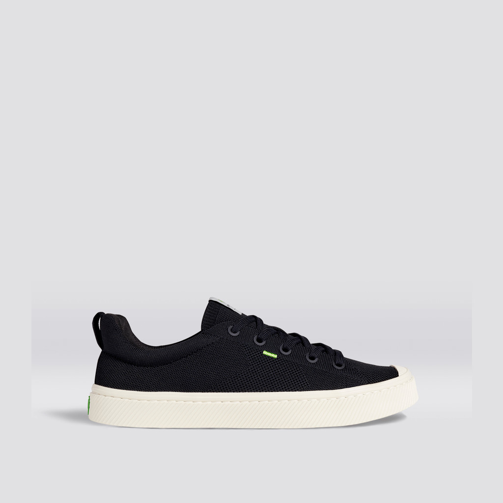 Women Cariuma Low Top Bamboo Weave Knit Vegan IBI Black | 186572-MYQ