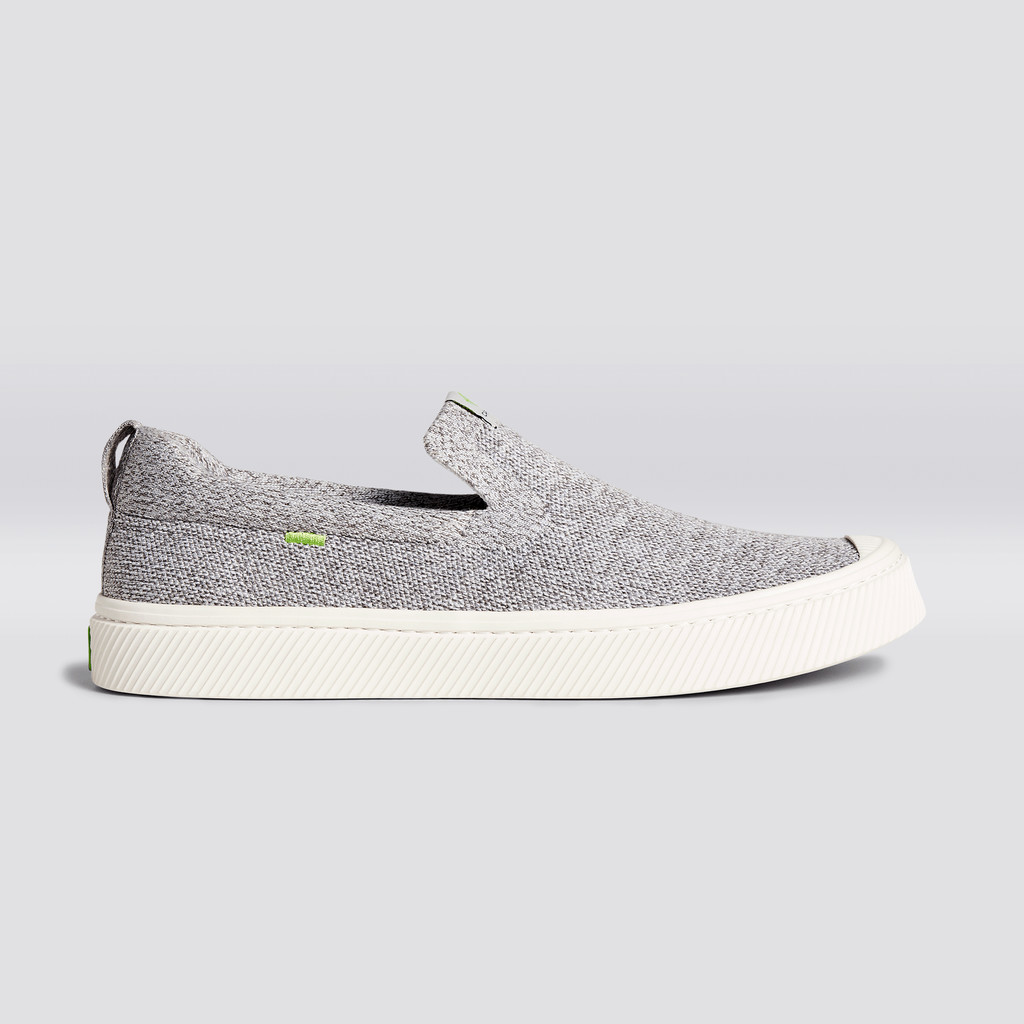 Women Cariuma Low Top Bamboo Weave Knit Vegan IBI Slip-On Stone Light Grey | 249013-MDW