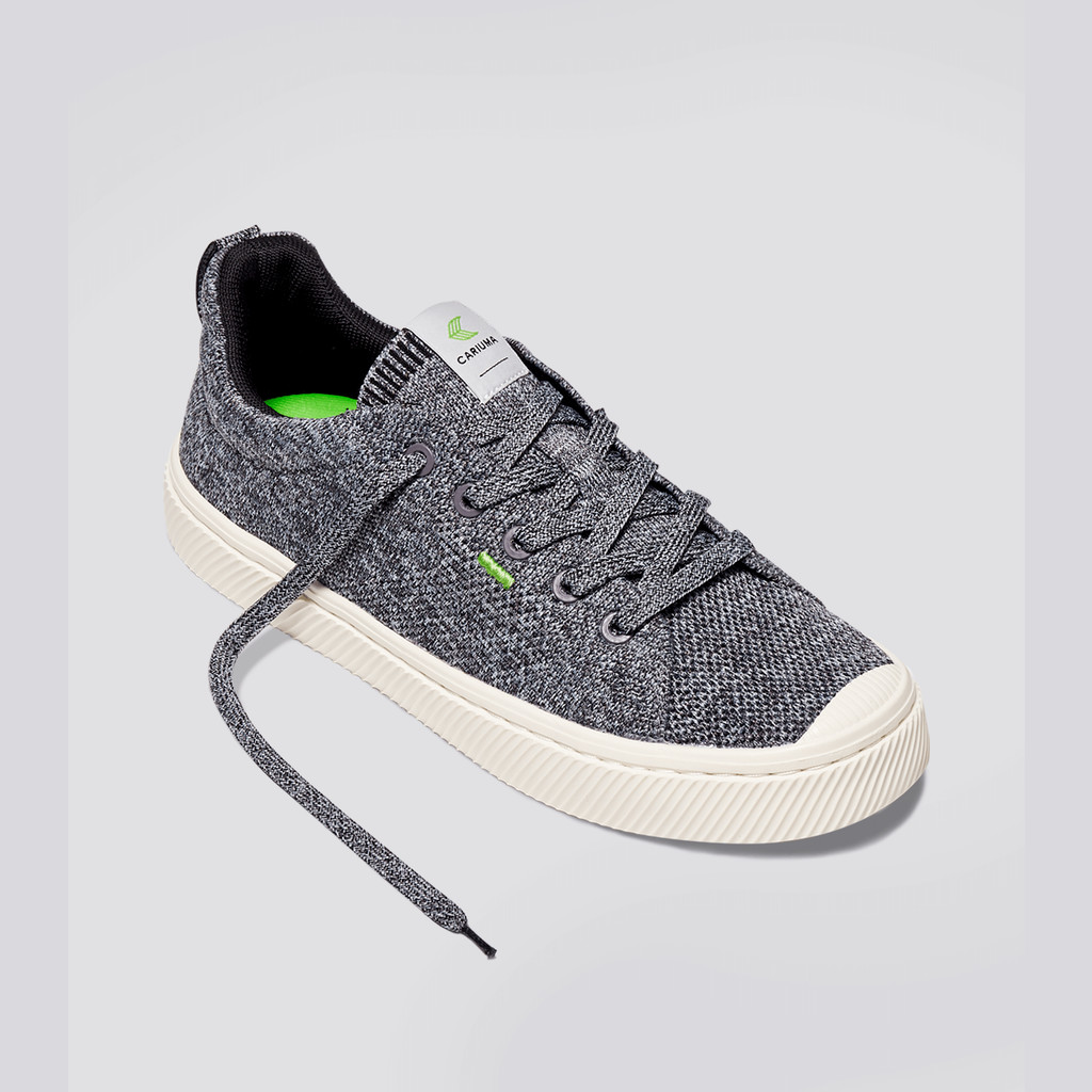 Women Cariuma Low Top Bamboo Weave Knit Vegan IBI Stone Grey | 358471-LCR