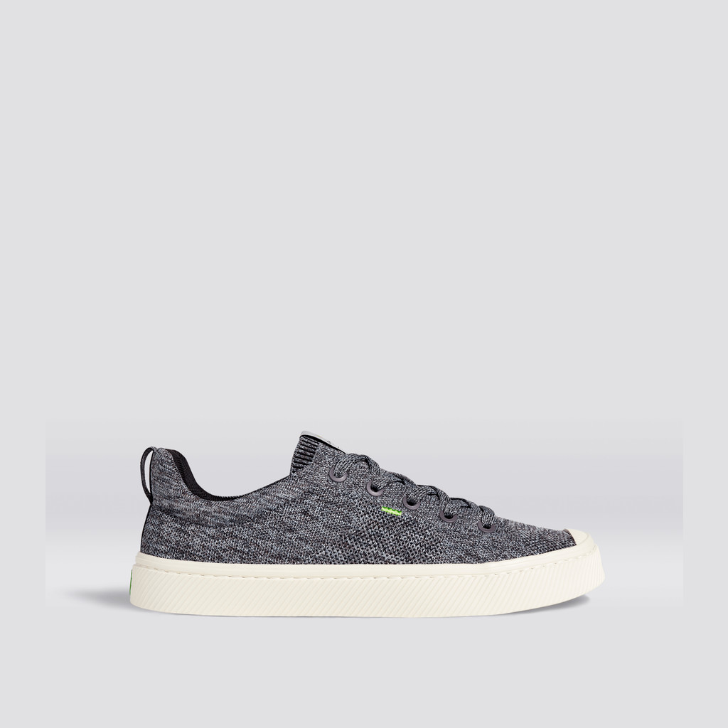 Women Cariuma Low Top Bamboo Weave Knit Vegan IBI Stone Grey | 358471-LCR