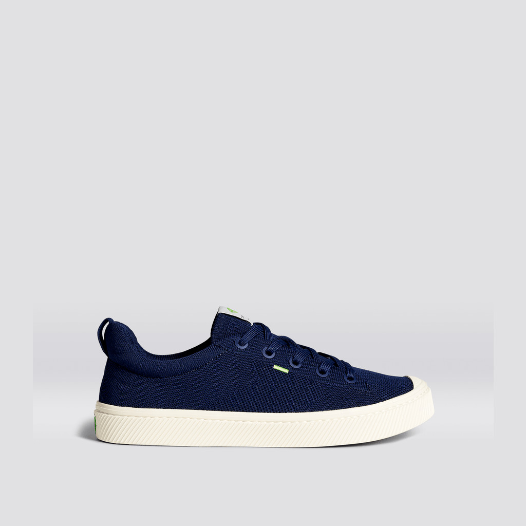 Women Cariuma Low Top Bamboo Weave Knit Vegan IBI Navy | 965241-LQT